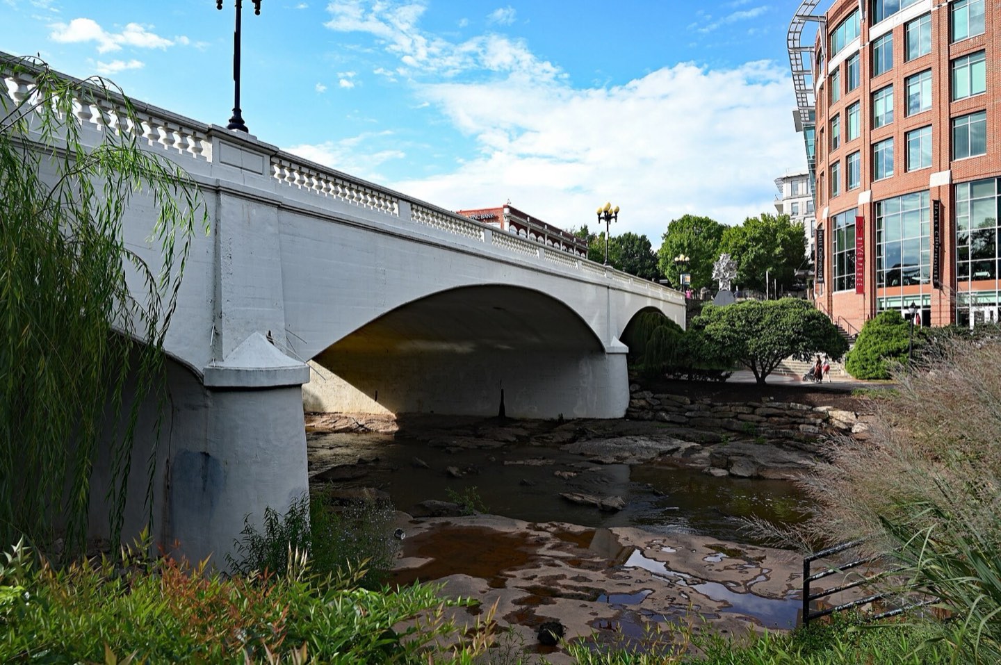 RiverPlace and the Main Street bridge over the Reedy River in downtown Greenville, SC